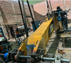 Barrenado de brazo en proceso